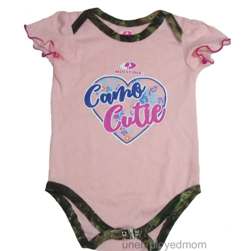 Daddy's Camo Girl Creepers Bodysuits 3 Short Sleeve Shirts Hunting Buddy - Picture 6 of 11